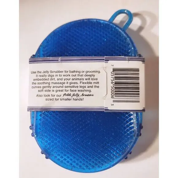 Tail Tamer Professional's Choice Horse Jelly Scrubber Mitt Blue - Picture 2 of 2